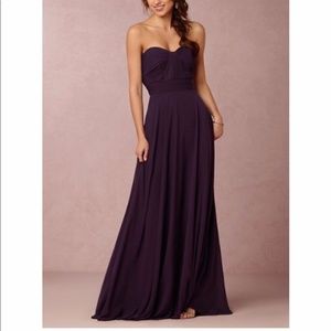 BHLDN by Watters Quinn chiffon gown in Plum NWOT